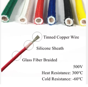 สายซิลิโคนทนความร้อนสูง 300 ° สายเคเบิลทองแดงอ่อนชนิด C หุ้มฉนวนใยแก้ว สำหรับระบบทำความร้อนพื้นแบบอุ่น - Product Image 2
