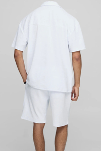 Conjunto de Verano Personalizado de 2 Piezas, Camiseta y Pantalones Cortos Deportivos de Algodón con Lavado Ácido, Bordado de Parches, Estilo Holgado para Hombre - Product Image 2