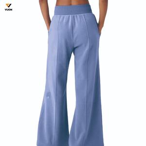 Customized Women's Loose Lounge <b>Trousers</b> Stripe Flared Baggy Sweatpants <b>Elastic</b> Logo Streetwear Casual Wide Leg Pants Winter - Product Image 6