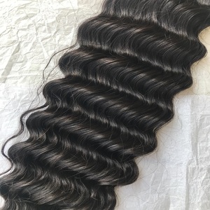 Extensions humaines vierges indiennes de qualité Remy 20 ''Deep Wave Bundles Soft Single Donor 1B Indian Supplier 100% - Product Image 6