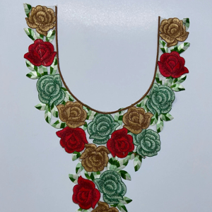 Patch de col de cou de luxe avec broderie détaillée et travail de paillettes sur un tissu en filet doux pour la mode de chemisier de robe saree kurti - Product Image 1