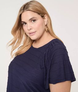 Camiseta ecológica antiarrugas de talla grande para mujer informal con estilo más vendida con ribete de manga de aleteo fruncido - Product Image 2