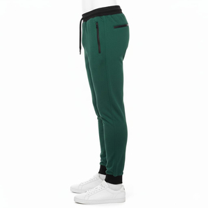 Pantalon de jogging décontracté en toile délavée pour homme, coupe slim premium, pantalon de survêtement athlétique avec cordon de serrage à la taille et poches zippées - Product Image 5