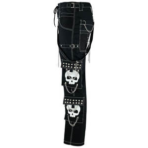Pantalones de Moda Gótica Oscura con Calavera Blanca para Hombre - Ropa Urbana Atrevida con Diseño Único de Calavera - Product Image 6