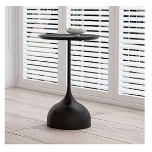 Muebles de jardín para el hogar, mesa auxiliar moderna con acabado recubierto de polvo negro, mesa de centro de diseño clásico, interior, interior y exterior - Product Image 1