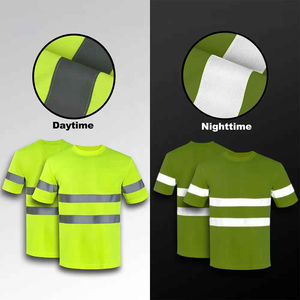 Premium High Vis T <b>shirt</b> 100% Polyester <b>Short</b> <b>Sleeves</b> reflective <b>shirts</b> for <b>Men</b> Customized Workwear Security <b>shirt</b> with logo - Product Image 4