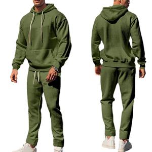 Conjunto de Sudadera con Capucha Gruesa de Algodón con Estampado Urbano y Bordado, Logotipo Personalizado, Conjunto Deportivo para Hombre - Product Image 2