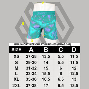 Personalizado MMA Boxing Shorts Hombres Cómodo Transpirable Bajo MOQ Gimnasio Uso Entrenamiento Estiramiento Característica Patrón Decoración - Product Image 4