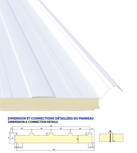 Panneau sandwich PIR pour mur intérieur, système d'isolation thermique élevée, résistant au feu, pour salle blanche, hôpital, froid - Product Image 2