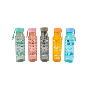 500ml BPA Free Reusable PET Plastic Water Bottle with Strap Cold Cup Drinkware for Back to School Outdoor Use - Product Image 6