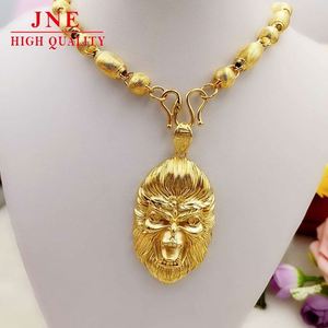 Plaqué or chaud Qi Tian Da Sheng tête de <span class=keywords><strong>singe</strong></span> pendentif en laiton galvanisé Imitation or bijoux hommes pendentif ensembles de chaînes - Product Image 1