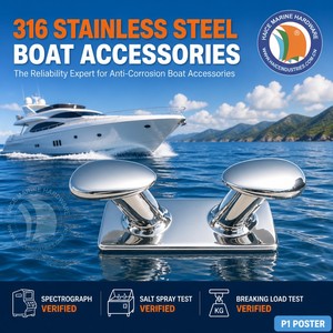 Bitta a Doppio Corno in Acciaio Inox 316 <span class=keywords><strong>per</strong></span> Uso Marino, 240mm, <span class=keywords><strong>per</strong></span> Ormeggio e Attracco, Accessori <span class=keywords><strong>per</strong></span> Navi, Yacht e Imbarcazioni - Product Image 2