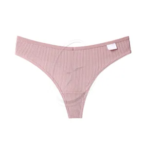 Confortable décontracté T dos femme couleur unie taille basse string intime G-string culotte coton sous-vêtements pour femmes