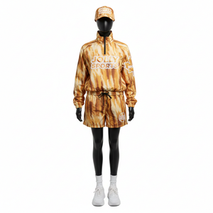 Conjunto de Pantalones Cortos Cortavientos para Mujer, Transpirable, de Poliéster Tejido, con Estampado Completo y Logotipo Personalizado - Product Image 1