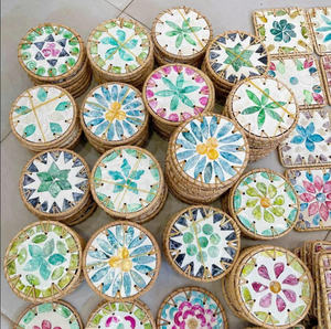 Handcrafted Mother of Pearl Inlaid <b>Coaster</b> for Home Decor and Souvenir - Product Image 1