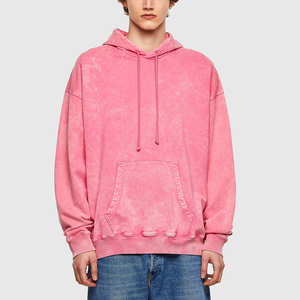 Sweat à capuche oversize tie-dye pour homme, 100 % coton French Terry, coupe classique, poche avant, streetwear automne - Product Image 5