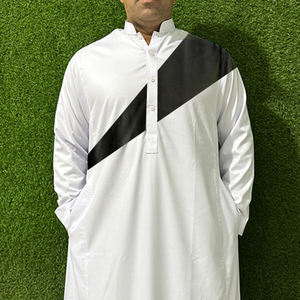 Thobe/Jubba islamique pour homme à manches longues, très tendance, haute qualité, best-seller, grandes tailles, automne, polyester/coton, uni, thermique - Product Image 2