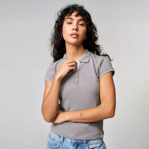 Polo de manga gorra de lujo para mujer Premium 100% algodón longitud corta ropa de calle moda Top logotipo personalizado ropa al por mayor - Product Image 1