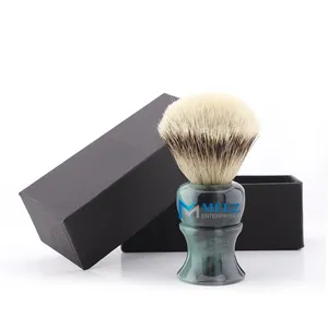 Best Lather Shaving Brush Silver Tip Badger Hair With Green Resin Handle Beauty Instruments Shaving Brush