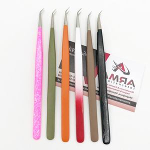 Pince à épiler d'extension de cils en acier inoxydable durable de haute qualité pour faire d'excellents ventilateurs pince à épiler faux cils marque privée - Product Image 4