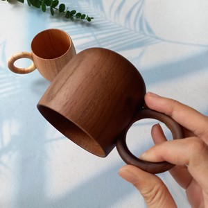Tasse en bois d'acacia tasse à café Koi avec poignée taille 8x5cm/7x7cm couleur naturelle couleur personnalisée sécurité pour la santé par Vitrapro - Product Image 4