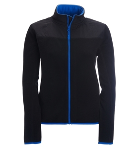 Chaqueta de cuello alto polar negro hecha a medida para mujer, ropa de mujer con cremallera completa, forro de nailon de talla grande, fabricante de Bangladesh - Product Image 6