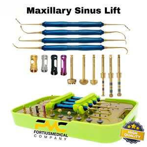 Kit de Elevación de Seno Maxilar Dental Manual de Acero Avanzado, Brocas Laterales, Topes de Profundidad e Instrumentos de Elevación para Cirugía de Implantes - Product Image 2