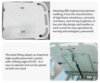 Chariot médical de luxe professionnel en ABS de haute qualité avec système de levage et guide à 5 roues pour les salles d'urgence et de soins intensifs hospitalières
