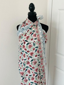 Digital Print Solid Cotton Long Breathable Sarong Pareo | Scarf Neck Head <b>Wrap</b> <b>Beach</b> Wedding Gift for Women - Product Image 3