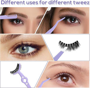 Pince à épiler à sourcils pointue en acier inoxydable de précision outil de toilettage épilateur à cheveux Logo imprimé personnalisé léger écologique - Product Image 3