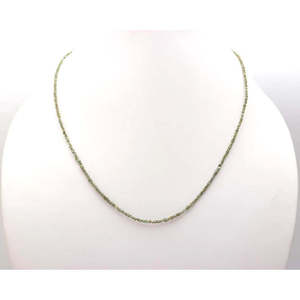 Collier en diamant vert, perles de 2-3 mm, pépites brutes non taillées, 16 pouces, pendentif - Product Image 1