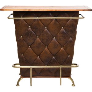 Comptoir de bar industriel en cuir et bois de manguier de haute qualité pour café, restaurant, discothèque et maison en métal antique - Product Image 1
