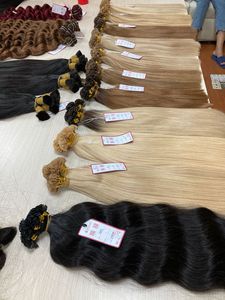 ผมตรงปลายแบนผมต่อคู่ผมคนอิตาลีเคราตินสีน้ำตาลสีบลอนด์และสีออมเบรสีดำ - Product Image 2