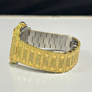 Analog Fashion <b>Watch</b>-for Men & <b>Women</b> New Model High Quality Stainless Steel Strap with Gold Glass Square Dial Chronograph 1Pcs - Product Image 3