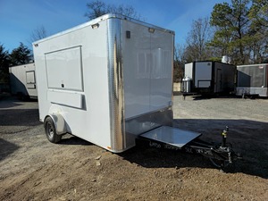 7' X 12' White Towable Food Trailer for Event Catering Mobile <b>Bar</b> for Snack Factories and Wineries Made From Corn - Product Image 2