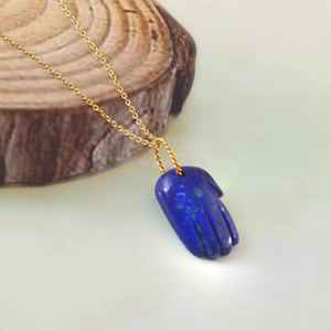 Colgante de Lapislázuli Natural Tallado a Mano, Plata de Ley, Joyería de Moda, Collar y Colgantes, Piedras Preciosas Sueltas, Dijes - Product Image 2