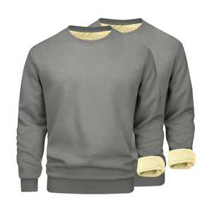 Sweat-shirt à manches longues en coton pour homme, col rond, broderie, uni, teinture unie, vente en gros, pull fin pour artistes et usage en studio - Product Image 4