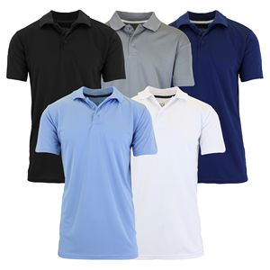 Paquete de 5 Camisetas Deportivas de Punto Sólido para Hombre, Secado Rápido, Absorción de Humedad (Tallas S-3XL) - Product Image 4