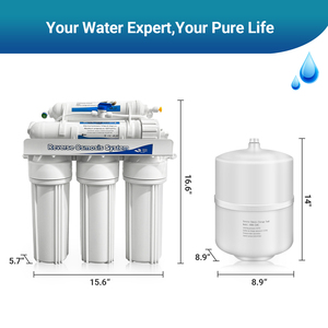 <span class=keywords><strong>Purificador</strong></span> <span class=keywords><strong>de</strong></span> <span class=keywords><strong>Agua</strong></span> <span class=keywords><strong>de</strong></span> Ósmosis Inversa <span class=keywords><strong>de</strong></span> 5 <span class=keywords><strong>Etapas</strong></span>, Eléctrico, <span class=keywords><strong>de</strong></span> Plástico, para Debajo del Fregadero, 400 GPD, para Uso en Hoteles y Hogares - Product Image 2