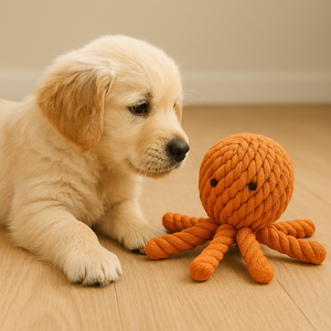 Jouet à mâcher en coton fait à la main pour chien en corde de poulpe durable pour animaux de compagnie, écologique et sûr - Product Image 4