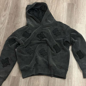 Trajes Deportivos de Fabricante con Capucha, Ligeros, Oversize, 100% Algodón, con Bordado de Parches Sólidos, Lavado Ácido Desgastado, Transpirables, Tallas Grandes - Product Image 1