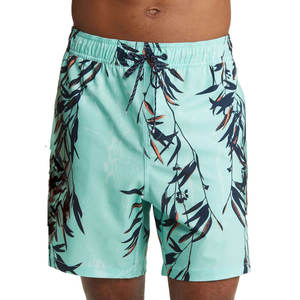 Shorts de Baño Personalizados para Hombre, Color Verde Menta, Estampado de Hojas de Sauce, Protección UV, Secado Rápido, con Cordón, Ecológicos - Product Image 3