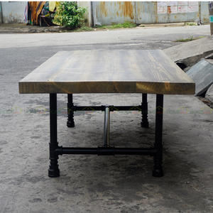 Handmade Industrial Style <b>Pine</b> Wood Living Room Coffee <b>Table</b> Convertible Oak Tea <b>Table</b> with Pipe Legs-TT68006 - Product Image 5