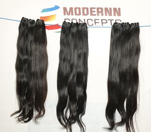Vente en Gros de Cheveux Humains Remy Raides Soyeux Pas Cher Noir Naturel Kinky Trame Bundles de Cheveux Avec Genius Extensions de Cheveux Humains - Product Image 2