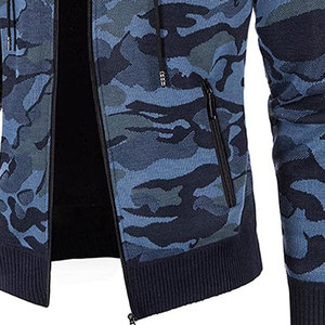 Sudadera con capucha con cremallera en blanco de diseño OEM de gran tamaño con estampado camuflado transpirable y cómoda cremallera pesada sudaderas lisas - Product Image 3