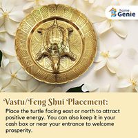 HOME GENIE Mini tortue en laiton avec plateau Symbole traditionnel vastu et feng shui pour la richesse, la prospérité et la décoration intérieure