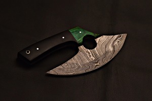 Ensemble de couteaux de cuisine Ulu à lame en acier inoxydable faits à la main avec gaine en cuir de haute qualité quantité minimale de commande 5 pièces - Product Image 5