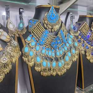 Vente chaude Style Traditionnel Afghan Collier et Boucles D'oreilles Ensemble De Luxe Antique Bijoux Colliers À La Main Boucles D'oreilles Ensembles De Bijoux - Product Image 3