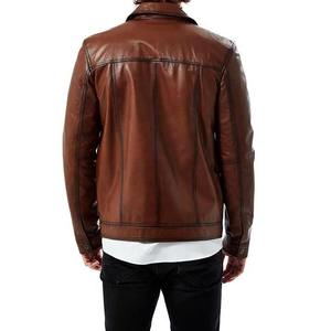 New Super Stylish Brown <b>Men's</b> Leather Coat Style <b>Jacket</b> Fully Customized With 100% Original <b>Sheepskin</b> <b>jacket</b> for <b>men</b> - Product Image 5