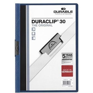 Durable DURACLIP 30 Din A4 Hard Plastic <b>Clipboard</b> Dark Blue Back Cover and Black Clip Durable Product - Product Image 1
